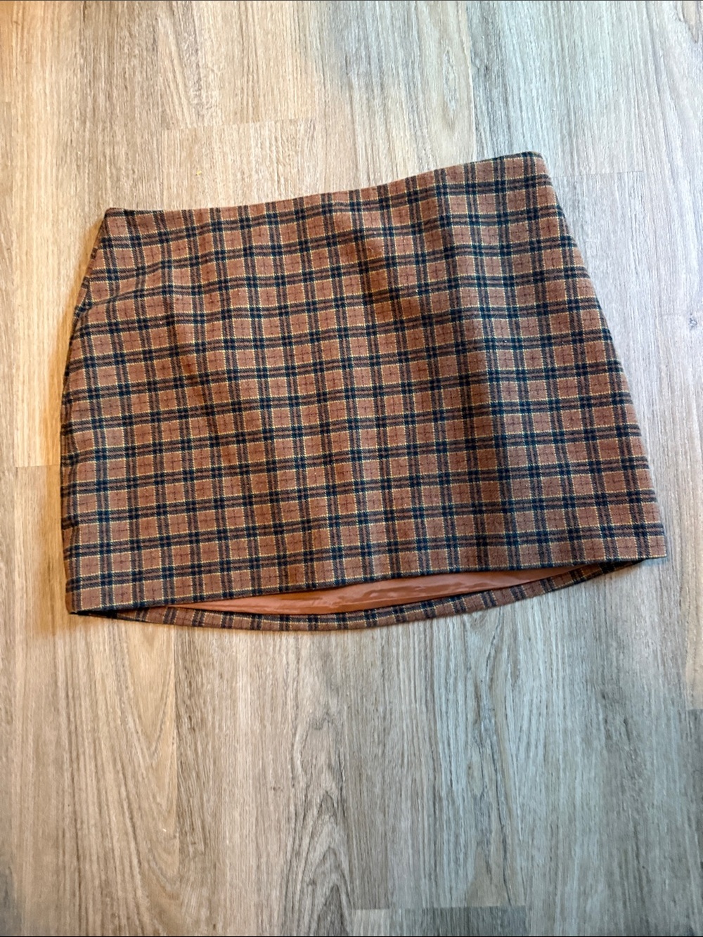 Le Lis Plaid Mini Skirt in Brown and Black